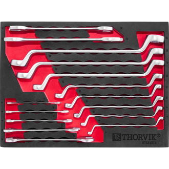 UTS15STE Набор ключей рожковых и накидных изогнутых в EVA ложементе 280х375 мм, 15 предметов