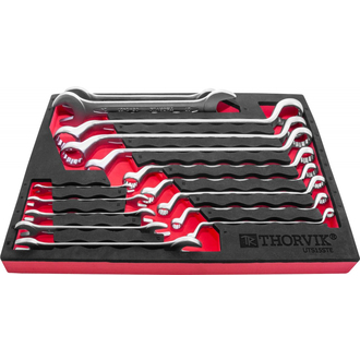 UTS15STE Набор ключей рожковых и накидных изогнутых в EVA ложементе 280х375 мм, 15 предметов