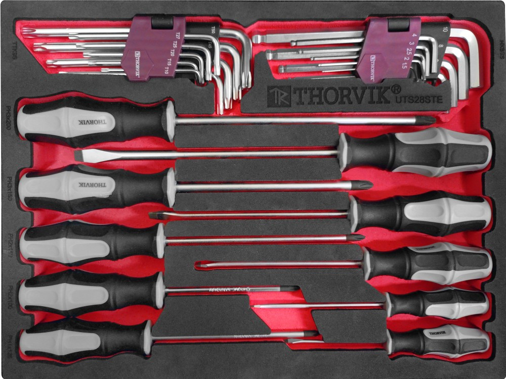 UTS28STE Набор отверток и торцевых ключей в EVA ложементе 280х375 мм, 28 предметов