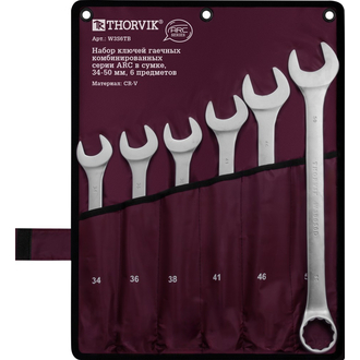 W3S6TB Набор ключей гаечных комбинированных серии ARC в сумке, 34-50 мм, 6 предметов