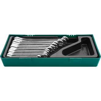 W45112SP Набор ключей гаечных комбинированных трещоточных в ложементе, 8-19 мм, 12 предметов