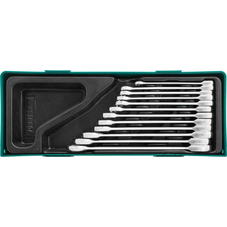 W45112SP Набор ключей гаечных комбинированных трещоточных в ложементе, 8-19 мм, 12 предметов