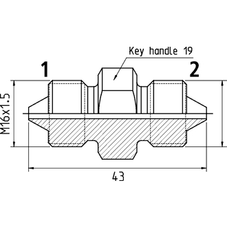 Шестигранный штуцер М16х1,5 на М16х1,5 4000 бар (400 МПа)