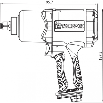 AIW1268 Гайковерт ударный пневматический, композитный корпус, 1/2