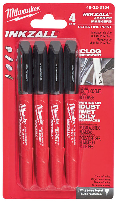 Маркер INKZALL для стройплощадки ультра-тонкий (4шт)