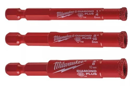 Перейти на страницу товара Набор Алм. Корончатых сверл Diamond Plus (6, 8,10мм) (1 шт)