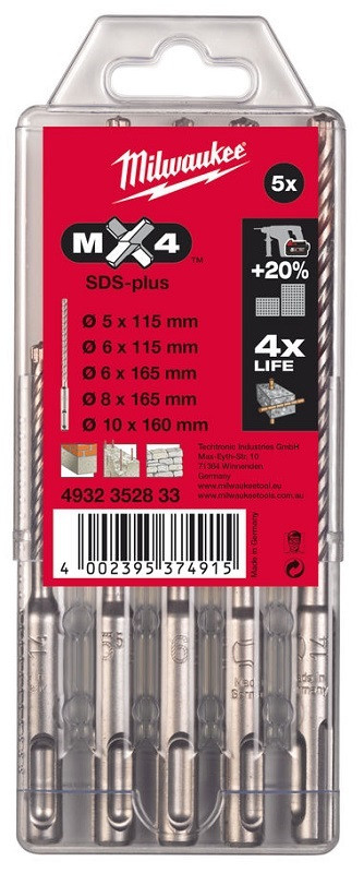 Перейти на страницу товара Набор буров SDS+ MX4 (5 шт)
