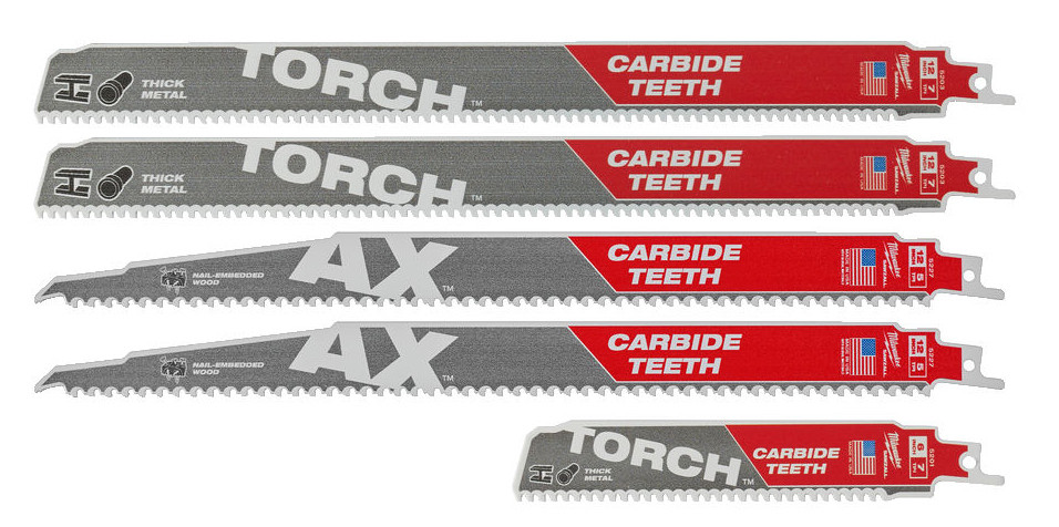Перейти на страницу товара Набор сабельных полотен CARBIDE (2xAX 230mm, 1xTorch 230mm,2xTorch 150mm) (1 шт)